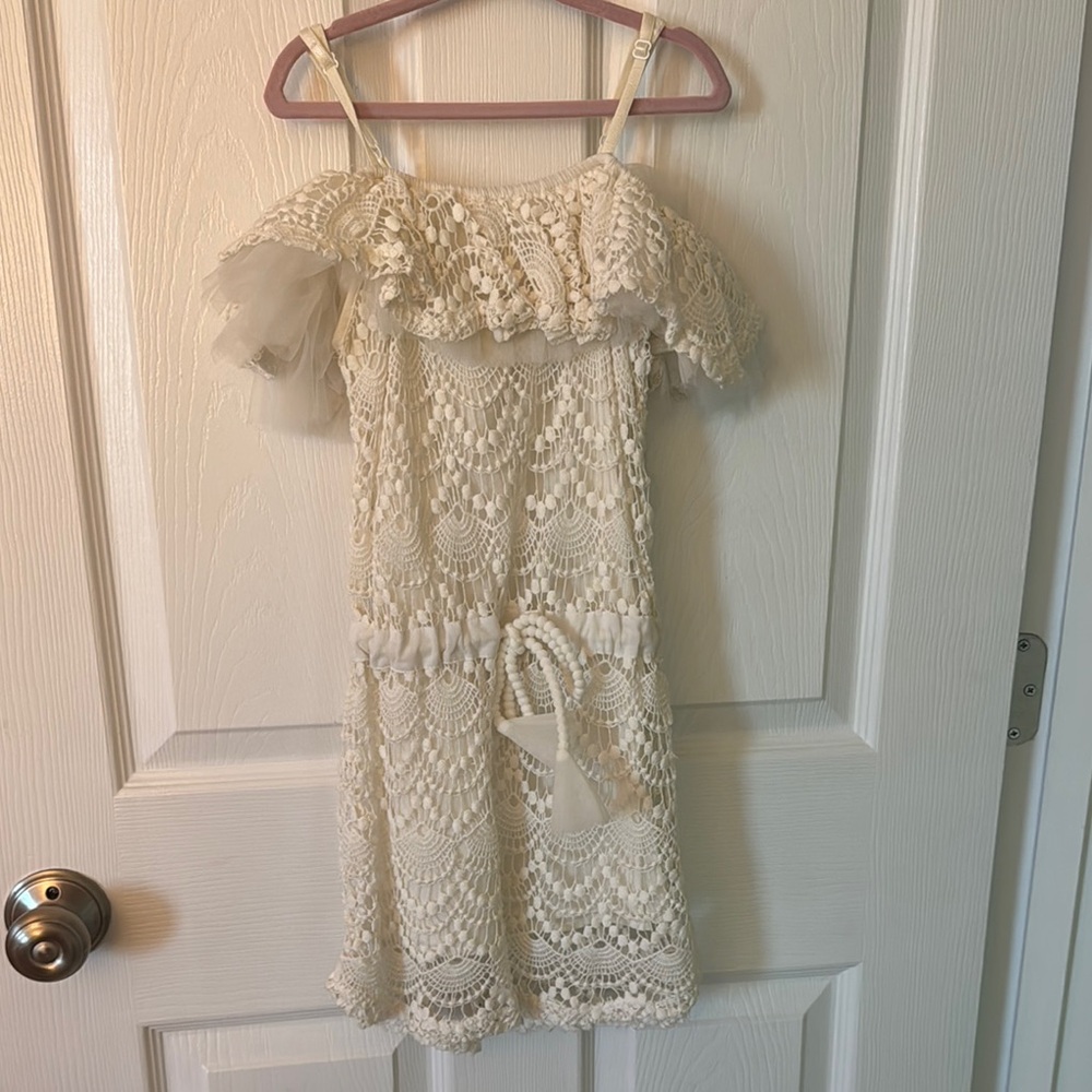 Elegant Cream Lace Kids Dress